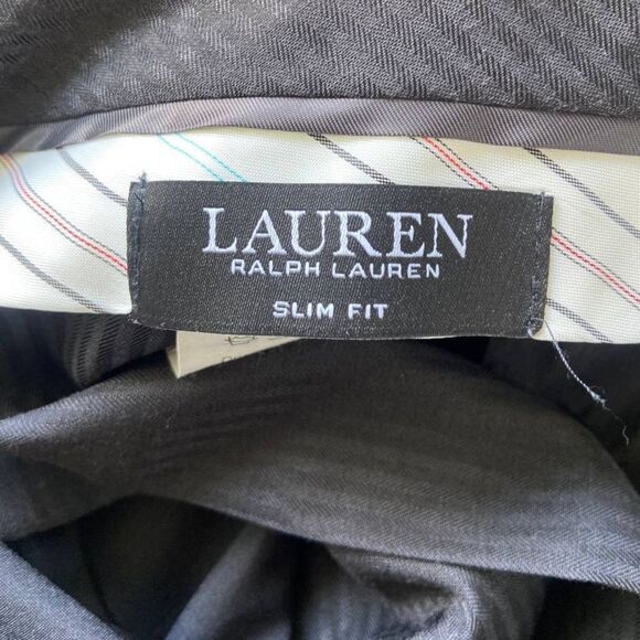 Lauren Ralph Lauren Men’s Dress Pants Black Slim Fit 100% Wool 36W x 30L Preppy - Picture 3 of 4